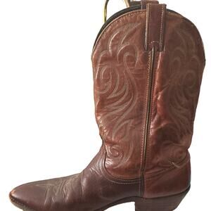 Vintage Code West Mens Brown Leather Western Cowboy Boots US Size 11